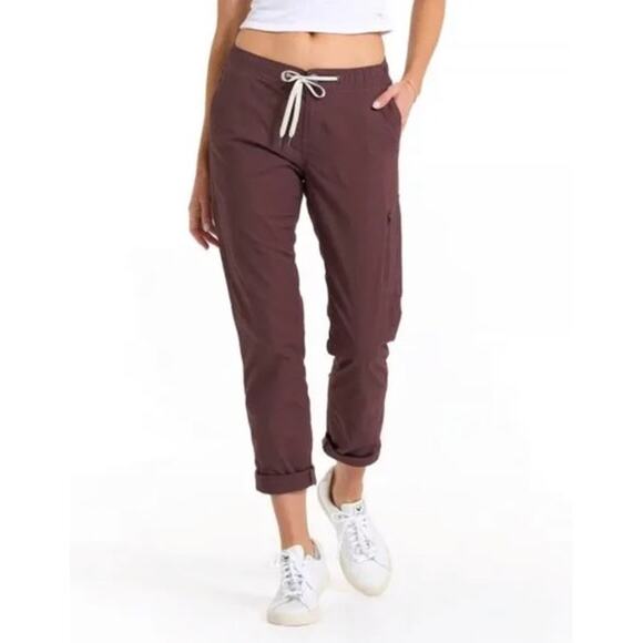 VUORI Ripstop Pant Chestnut Mid Rise Drawstring Tapered Leg Women's XS - Picture 4 of 10